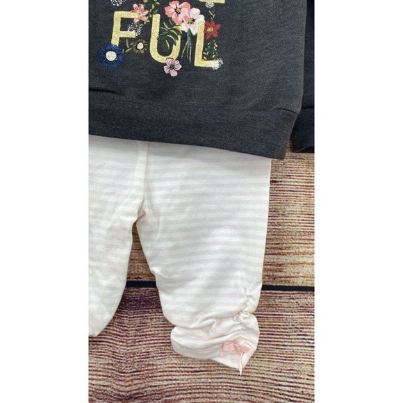 COPY - Toughskins Infant Girl 3 PC Set  Sweater Shirt Gray Leggings Hair Bow/ P… - Picture 8 of 10
